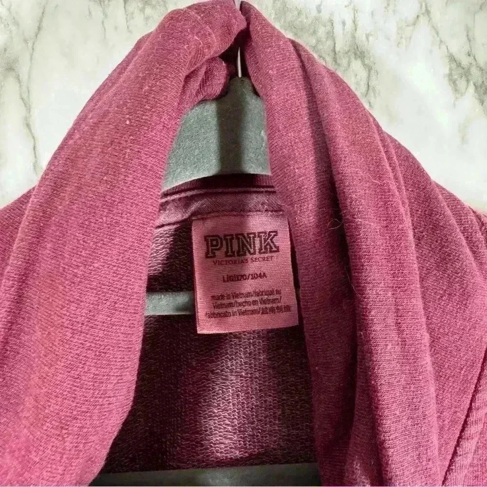Victoria's Secret PINK Women's Turtleneck Oversized Pullover Tunic Burgundy L